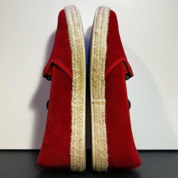 Womens CLARKS Collection Red Suede Slip On Comfort Shoes / Size 8.5M - Picture 6 of 9